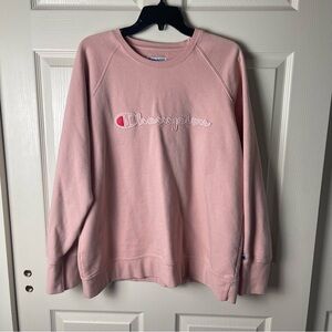 Champion Women's Light Pink Crew Neck Sweater